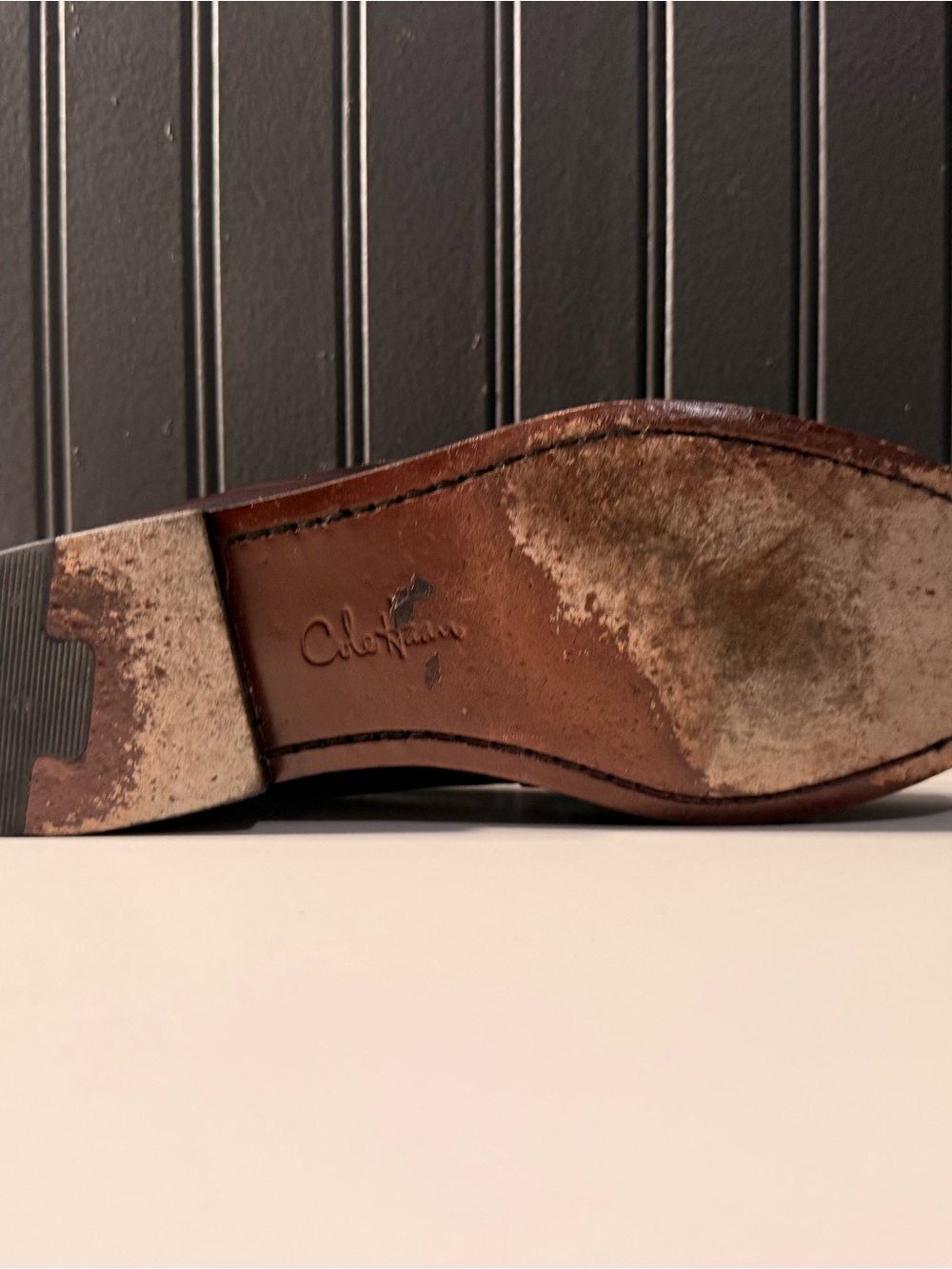 Cole Haan men's burgundy leather kiltie buckle monk strap loafers 9.5d - Picture 8 of 16
